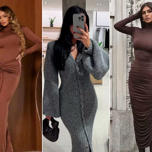 Long slim dress: o vestido ideal para dias frios