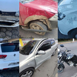 Quatro acidentes de trânsito são registrados em intervalo de poucas horas