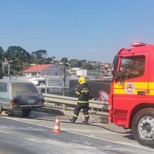 Belina pega fogo enquanto trafegava na BR-116