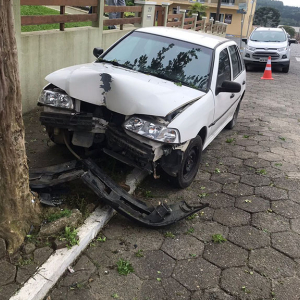 Mãe e filha ficam feridas após carro bater em árvore