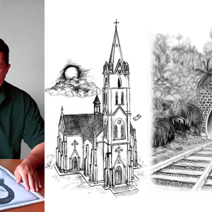 Artista itaiopolense transforma traços em história e preserva a memória da cidade