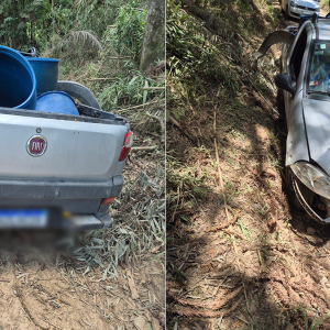 Homem fica ferido após capotamento de veículo na área rural