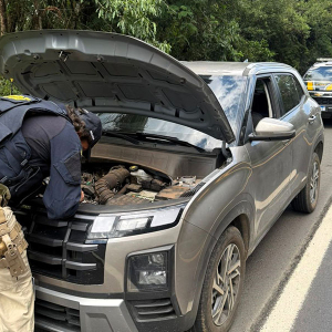 Trapalhada entrega carro roubado com placas diferentes na BR-280