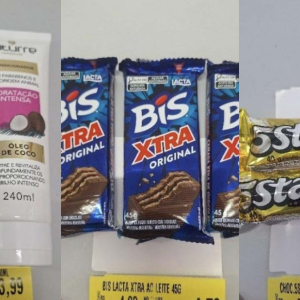 Mulher é presa ao tentar furtar barras de chocolate e creme para cabelos em supermercado