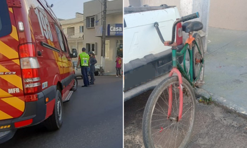 Colisão entre carro e bicicleta deixa ciclista ferida em Mafra