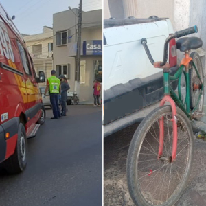 Colisão entre carro e bicicleta deixa ciclista ferida em Mafra