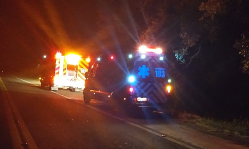 Colisão de carro contra árvore deixa uma pessoa morta e outros dois feridos na BR-280