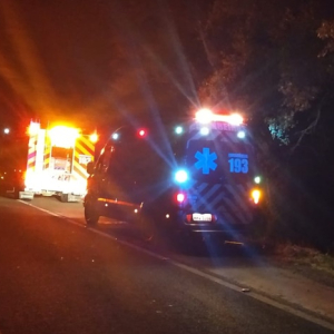 Colisão de carro contra árvore deixa uma pessoa morta e outros dois feridos na BR-280