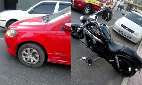 Colisão deixa motociclista ferido no Centro de Mafra