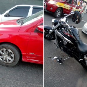 Colisão deixa motociclista ferido no Centro de Mafra
