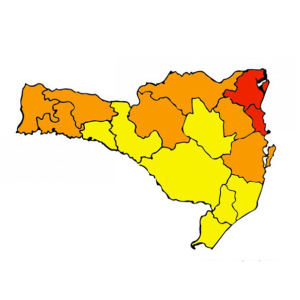 Apenas duas regiões estão no nível gravíssimo para a covid-19 em SC