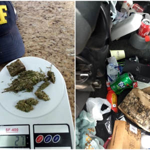 Motorista sem CNH é flagrado com drogas em carro cheio de lixo na BR-116, em Mafra