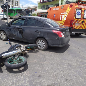 Motociclista fica ferido em acidente de trânsito no Alto de Mafra