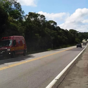 Motociclista fica ferido após atropelar cachorro na BR-280, em Mafra