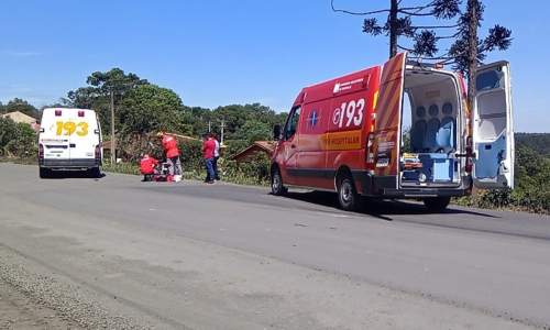 Colisão traseira deixa duas pessoas feridas na SC 114, em Itaiópolis