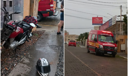 Jovem de 20 anos fica ferido após colisão entre carro e moto na Vila Ivete