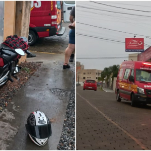 Jovem de 20 anos fica ferido após colisão entre carro e moto na Vila Ivete