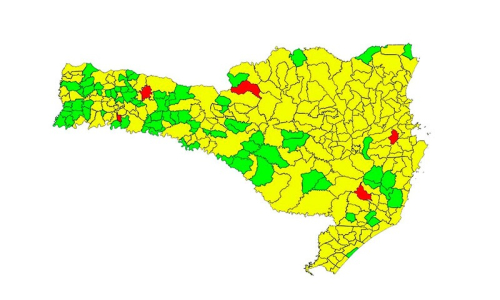Santa Catarina lança mapa de risco municipalizado contra a covid-19