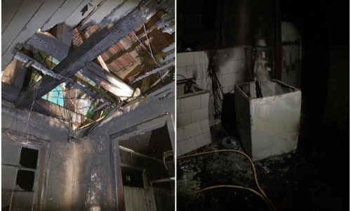 Casa pega fogo e morador apaga incêndio com mangueira em Itaiópolis