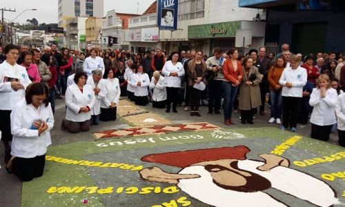 Tapetes de Corpus Christi voltam às ruas de Riomafra nesta quinta; confira a programação