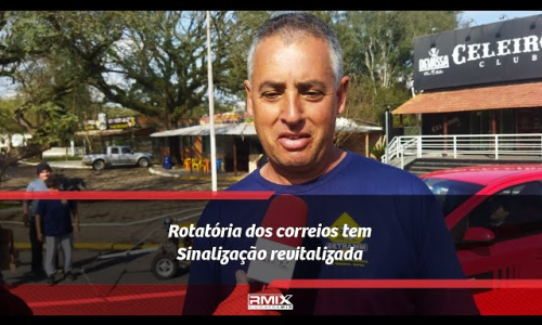 Sinalização na rotatória dos Correios é revitalizada
