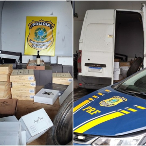 Carga de vinhos argentinos é apreendida na BR-280, em Mafra