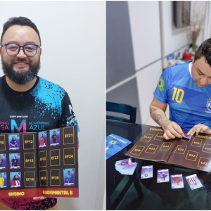 Colégio cria álbum de figurinhas personalizado dos professores