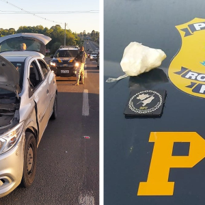 Trio é preso pela PRF após ser flagrado transportando cocaína na BR-116, em Mafra