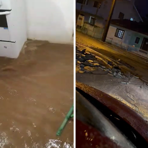 Forte chuva causa estragos e inunda casas em Itaiópolis; veja imagens