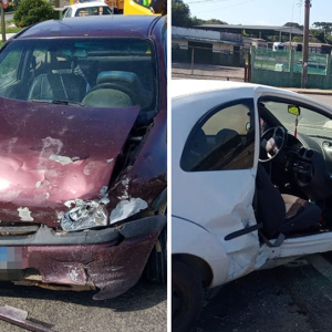 Cinco pessoas ficam feridas em colisão entre dois carros na BR-116; uma adolescente foi atropelada