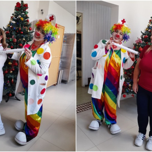 Voluntária leva alegria aos pacientes internados do Hospital Bom Jesus