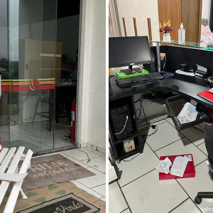 Porta é arrombada e objetos são furtados de loja de móveis