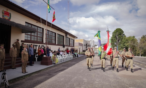 Homenagens marcam as comemoração do primeiro aniversário do 38° Batalhão da Polícia Militar