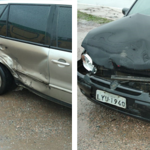 Marea e Corsa colidem no ‘trevo da Cooperalfa’, na BR-116