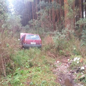 Em menos de 10 dias, mais um carro furtado é recuperado sendo desmanchado