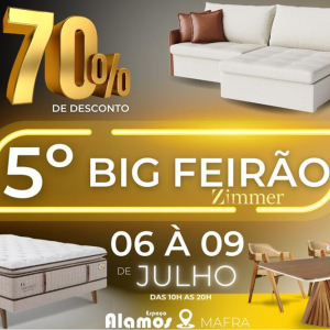 5° Big Feirão Zimmer chega a Mafra com descontos de até 70% em colchões e estofados