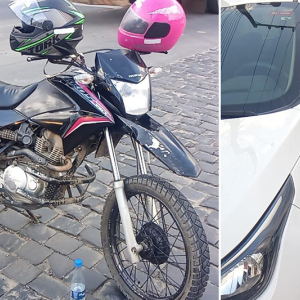 Casal fica ferido em batida entre carro e moto
