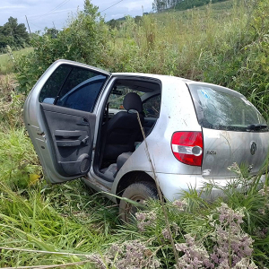 Idoso perde o controle de direção e carro sai da pista