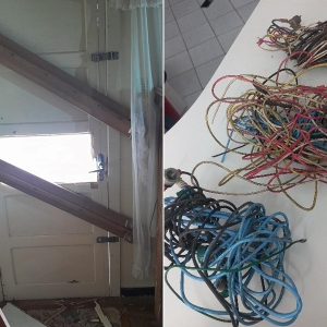 Homem pula de telhado para fugir da polícia após tentar furtar fios elétricos de uma residência